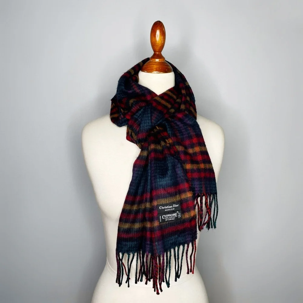 VINTAGE // Christian Dior Tartan Scarf